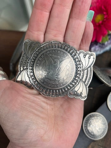 Sterling Eagle Coin Concho Belt