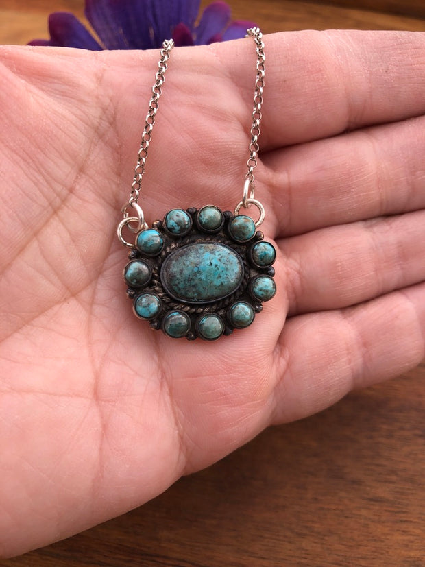 Turquoise Mini Cluster Necklace #11