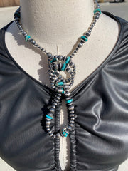 36" Kingman and Sterling Pearl Necklace