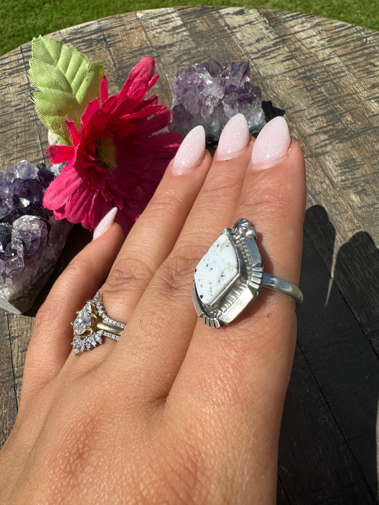 White Buffalo Single Stone Ring #1