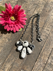 White Buffalo Half Cluster Necklace #3