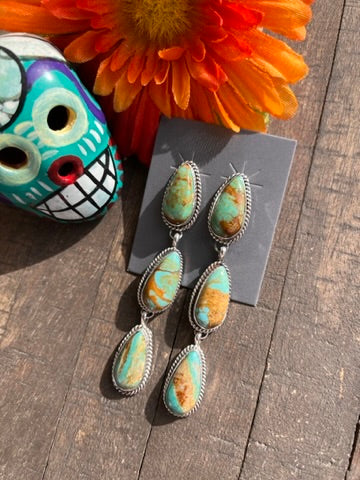 3 Stone Kingman Earrings 3a-3e