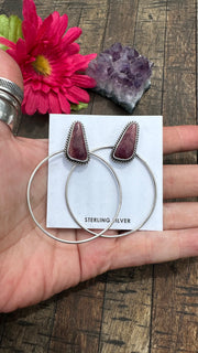 Purple Spiny Hoop Studs #1