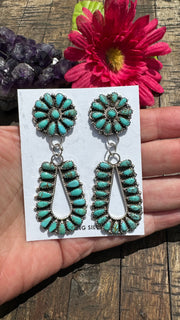 Turquoise Cluster Dangle Earrings