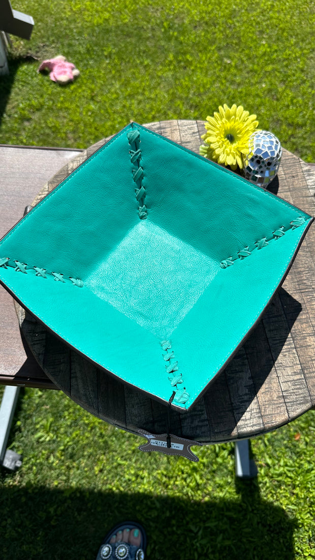 Turquoise Tooled Tray