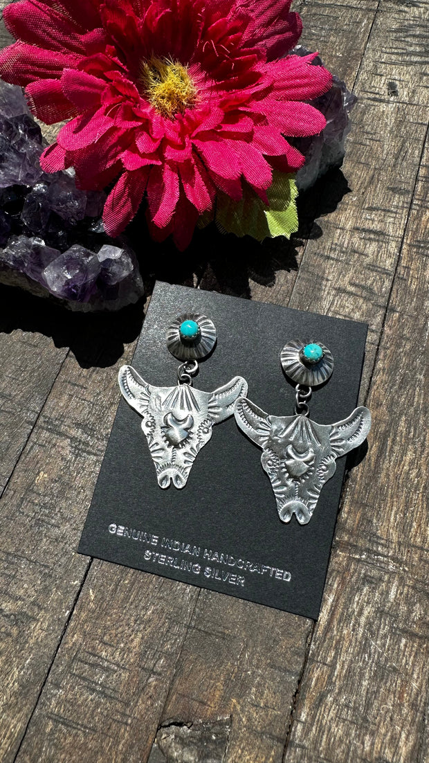 Steer Concho Earrings