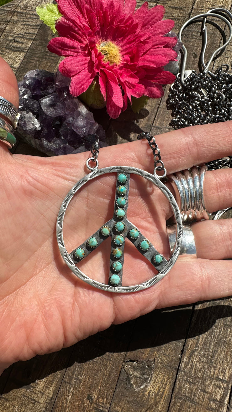 Green HCC Peace Sign Necklace