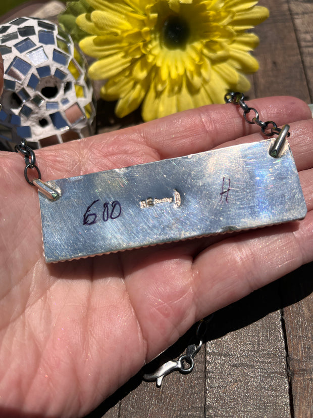 XL Cotton Candy Kingman Bar Necklace A-H