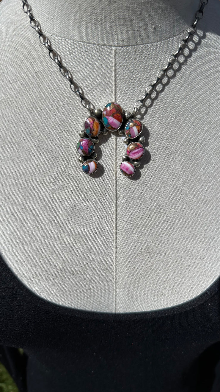 Pink Dahlia Naja Necklace #1