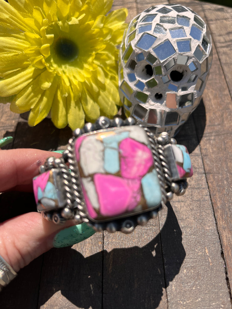 3 Stone Cotton Candy Kingman Cuff A-D