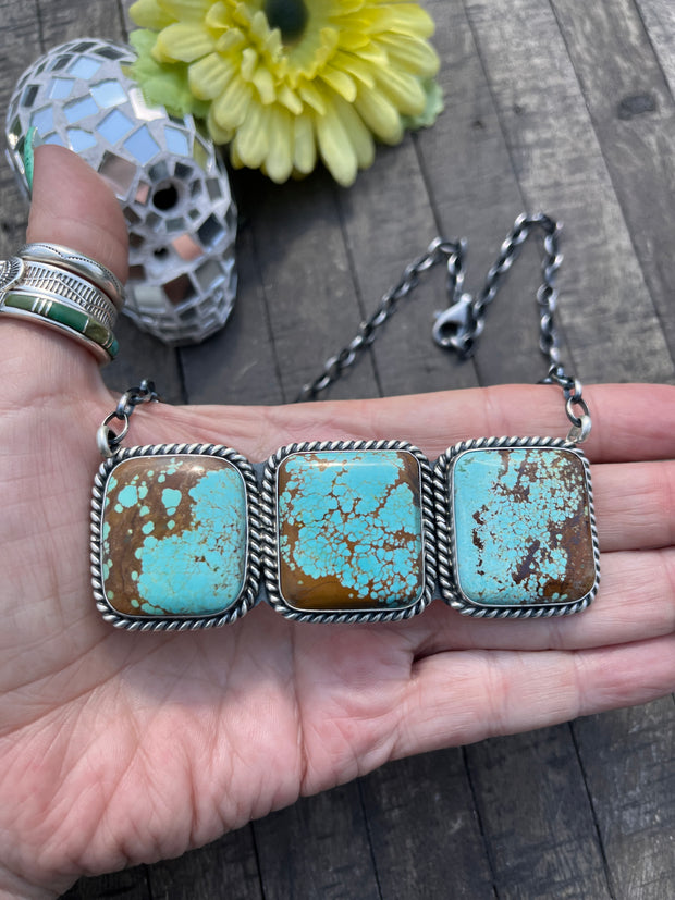 3 Stone Square Necklace #1-9