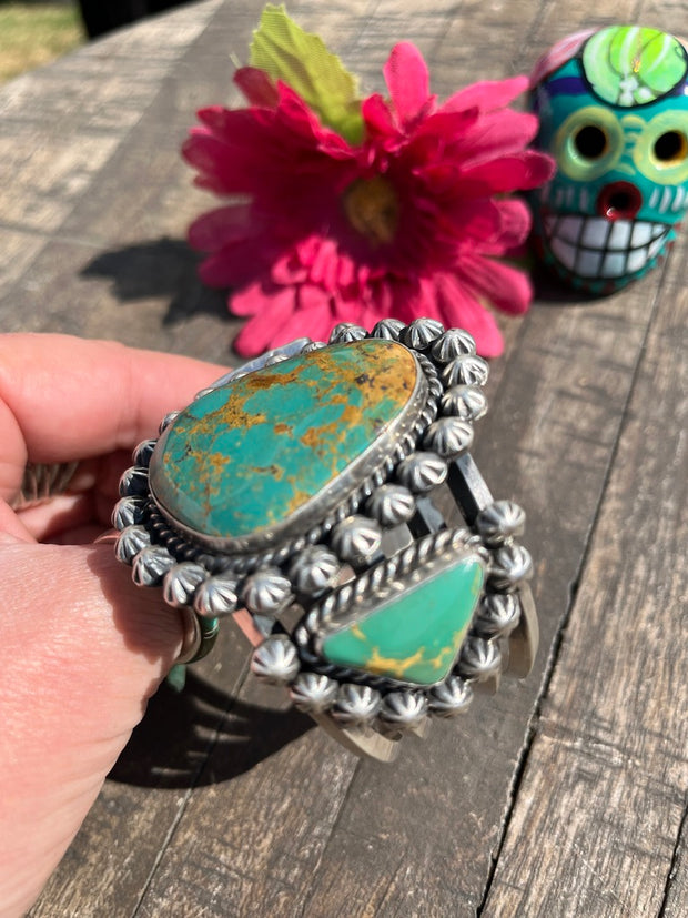 3 Stone Kingman Turquoise Cuff #1