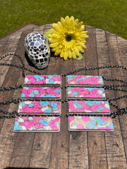 XL Cotton Candy Kingman Bar Necklace A-H