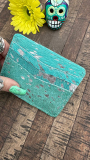 Turquoise Acid Wash Card Holder