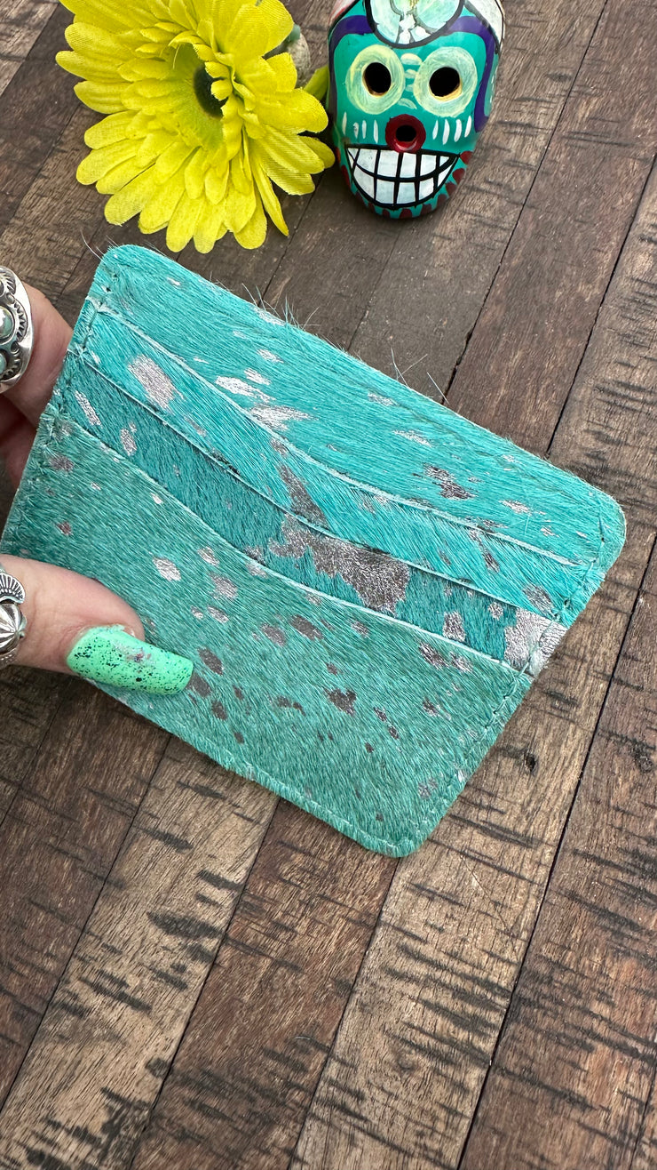 Turquoise Acid Wash Card Holder