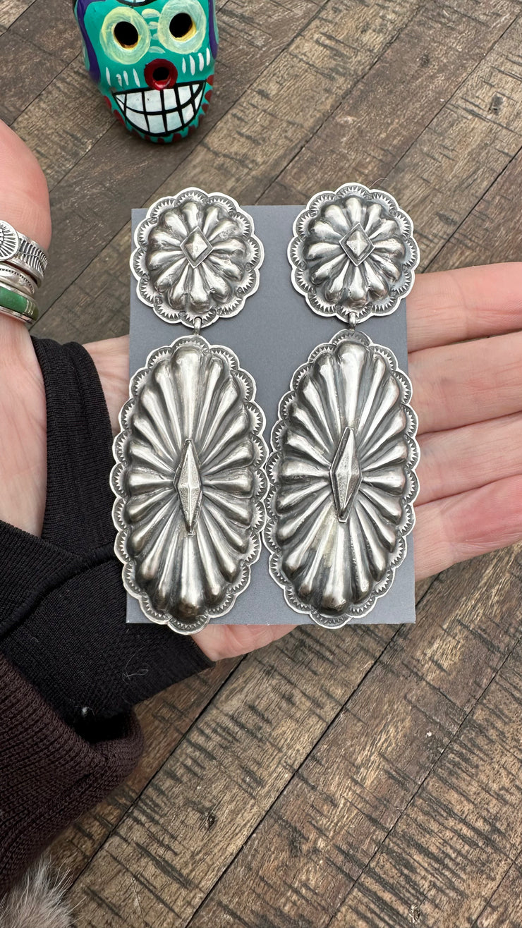 Sterling Concho "Posty" Earrings