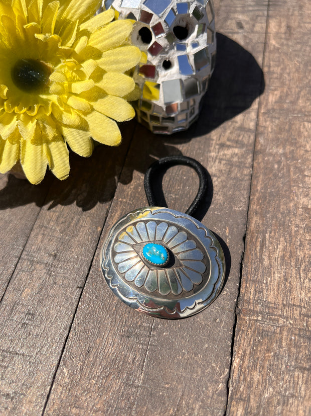 Turquoise Concho Hair Tie