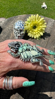 Variscite Horned Frog Ring