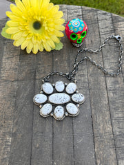 White Buffalo Cluster Necklace