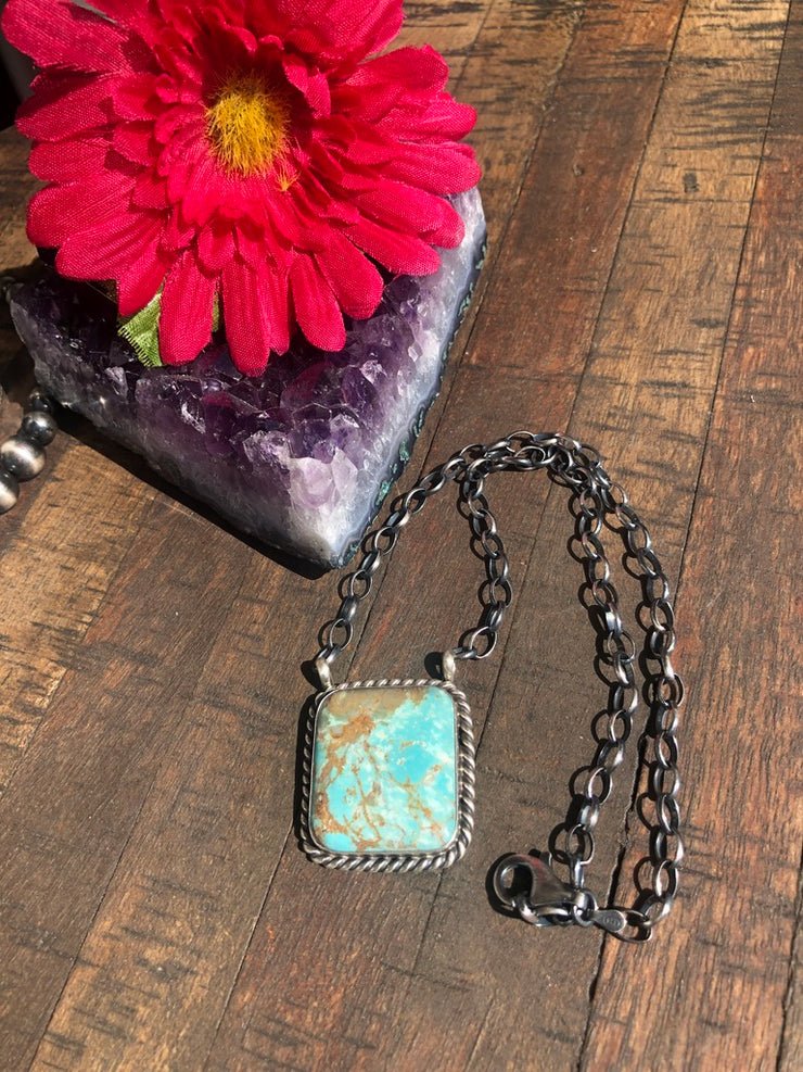 Square #8 Turquoise Necklace #3