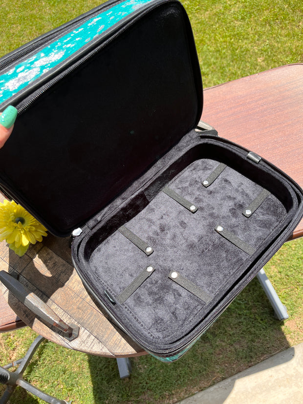 Turquoise Acid Wash Jewelry Case