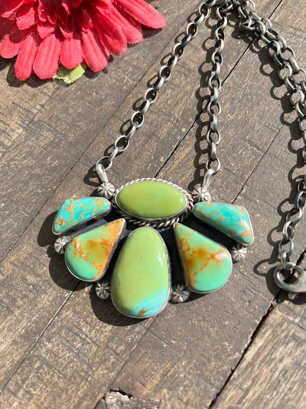 Green Kingman Half Cluster Necklace #1