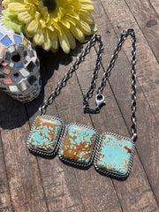 3 Stone Square Necklace #1-9
