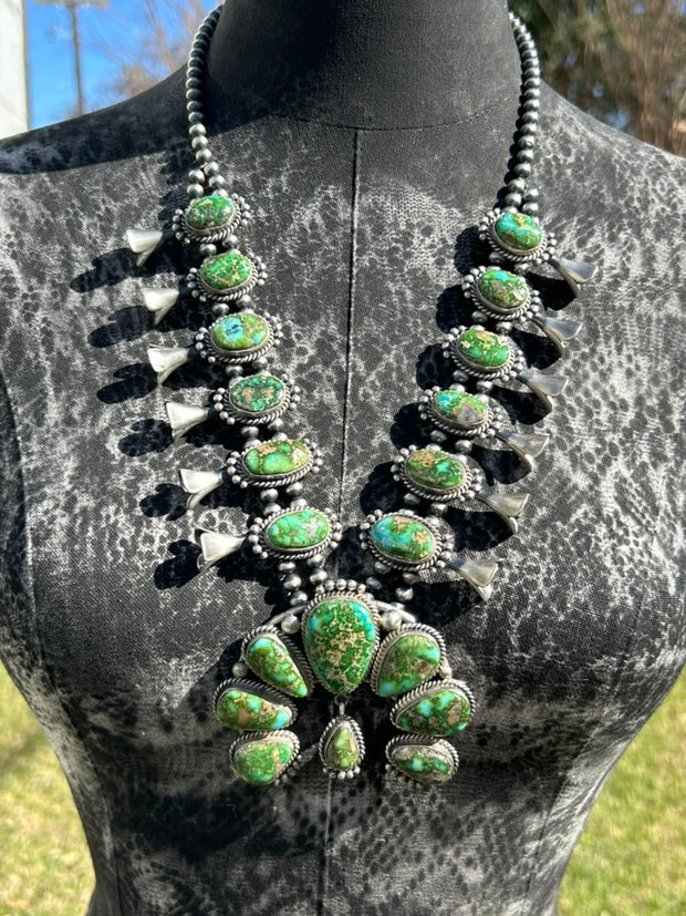 Sonoran Turquoise Squash Blossom Set