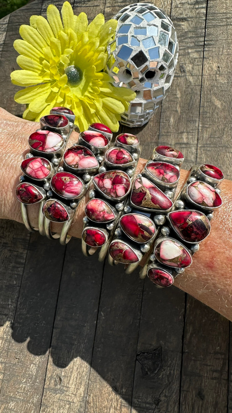 5 Stone Dahlia Rose Kingman Cuffs 1-5