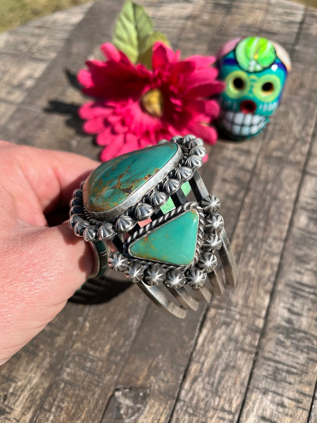 3 Stone Kingman Turquoise Cuff #2