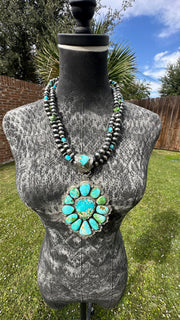 Multi Strand Pearl and Sonoran Gold Pendant Necklace #2