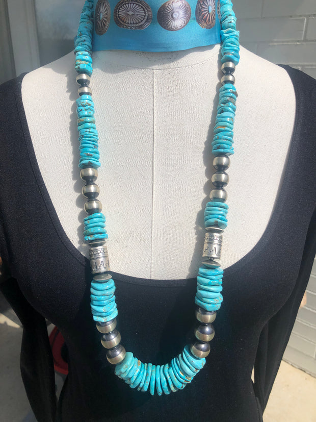 XL Kingman Disc Bead Necklace