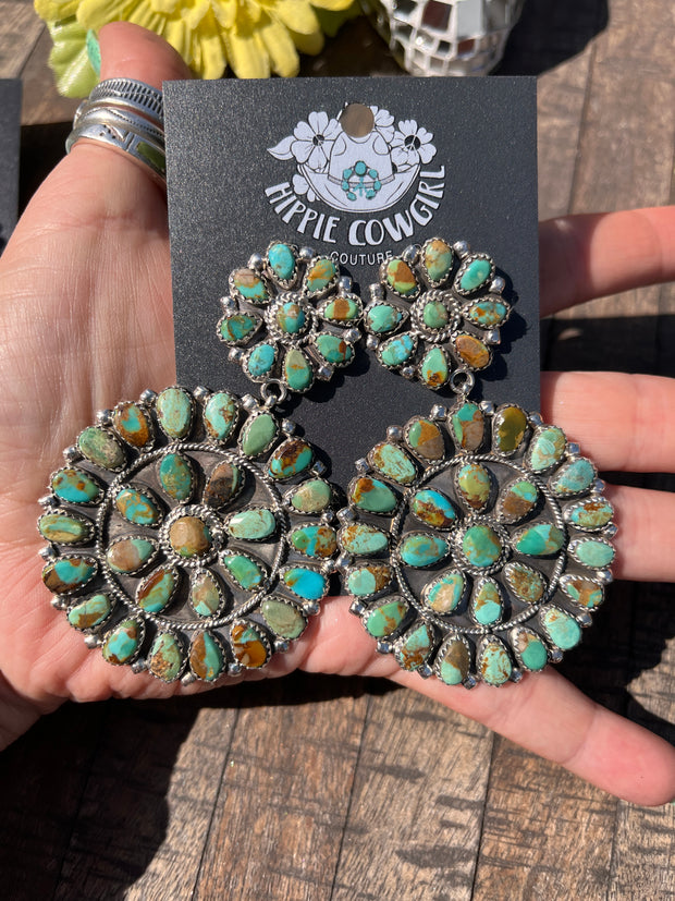 Green Cluster Earrings