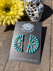 Blue Kingman Half Cluster Stud