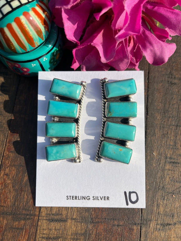 4 Stone Bar Earrings #10