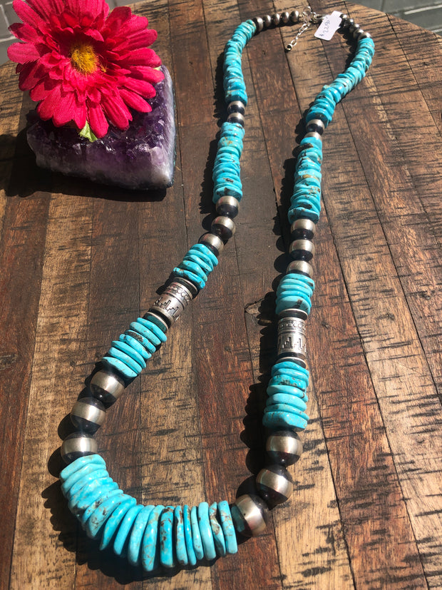 XL Kingman Disc Bead Necklace