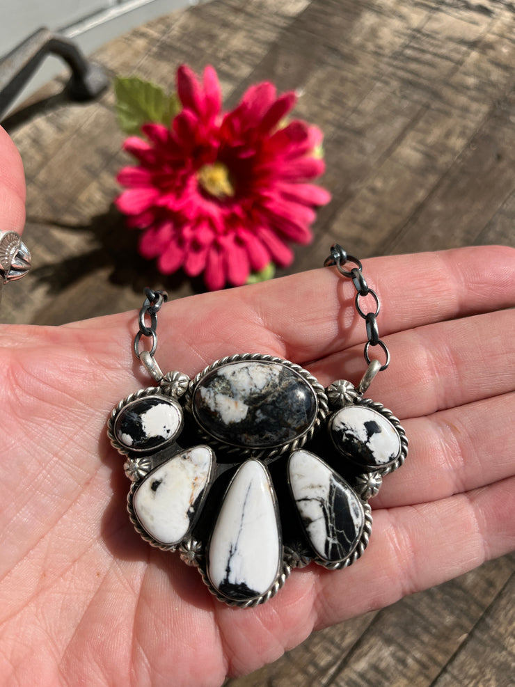 White Buffalo Half Cluster Necklace #2