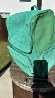 Boot Stitch Turquoise Leather Backpack