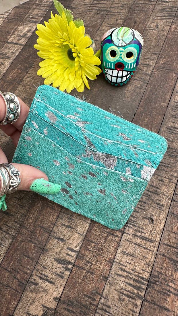 Turquoise Acid Wash Card Holder