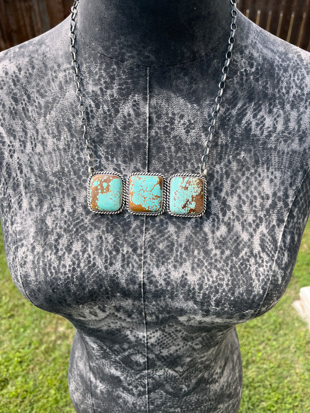 3 Stone Square Necklace #1-9
