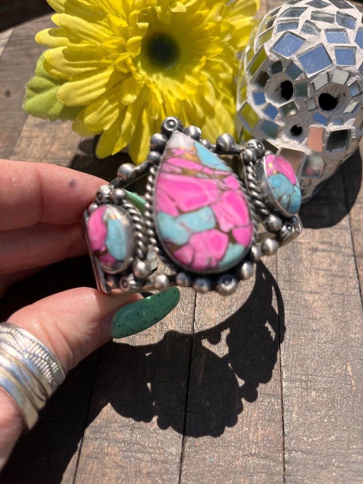 3 Stone Cotton Candy Kingman Cuff A-D