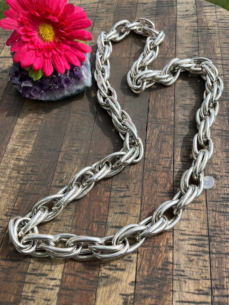 36" Double Hoop Chain Necklace- NEED PRICE