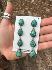 4 Stone Nevada Turquoise Earrings #1