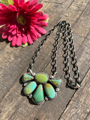 Green Kingman Half Cluster Necklace #2