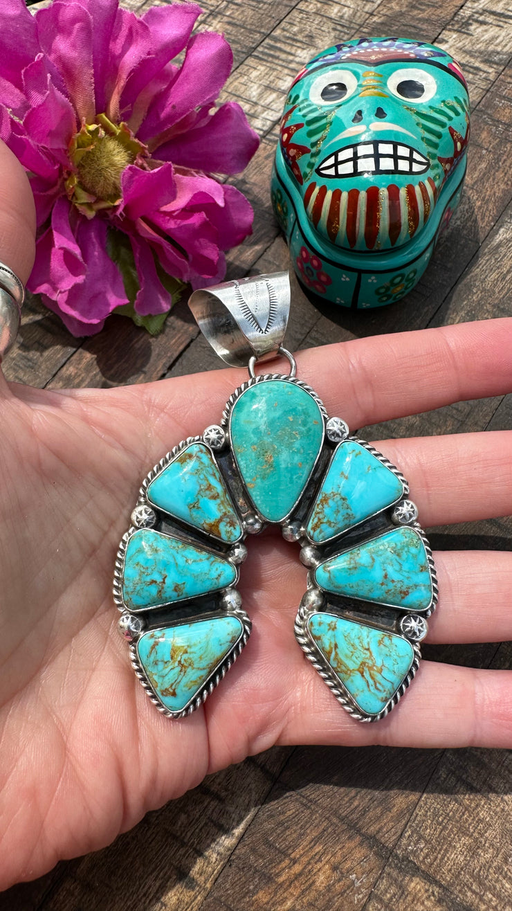 Kingman Turquoise Naja pendant #2