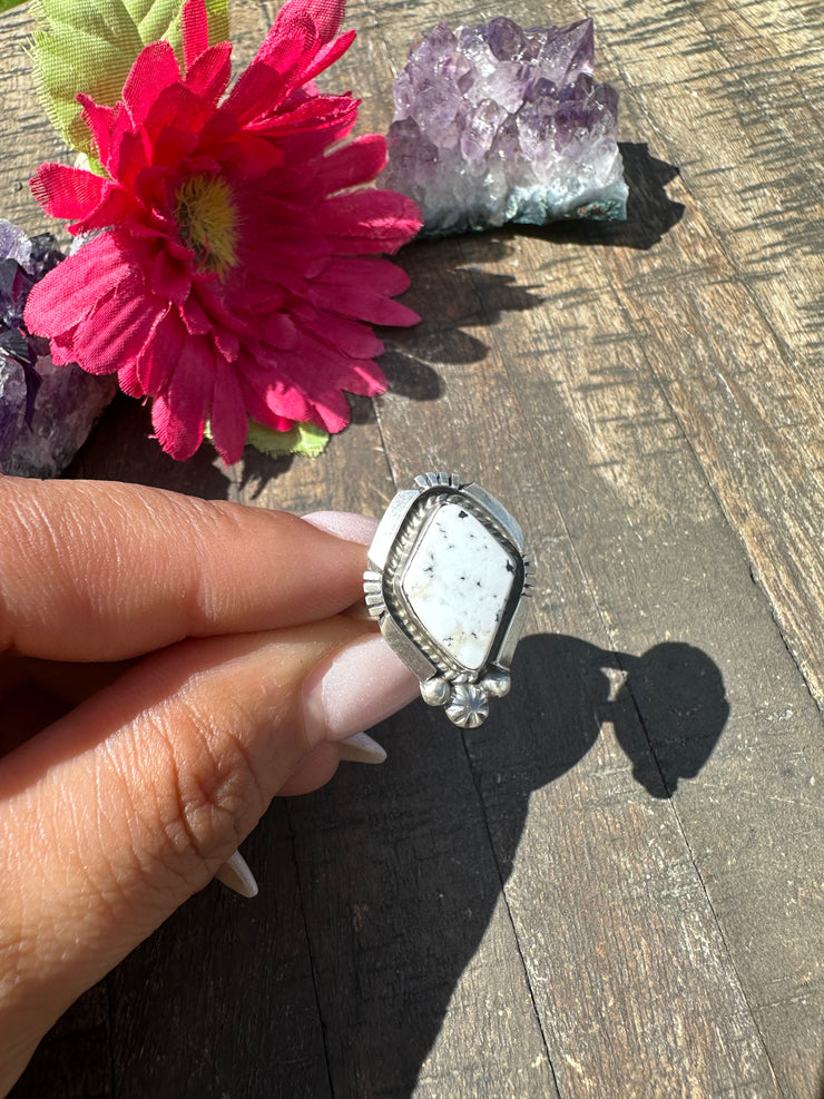 White Buffalo Single Stone Ring #1