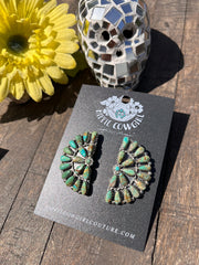 Green Kingman Half Cluster Stud