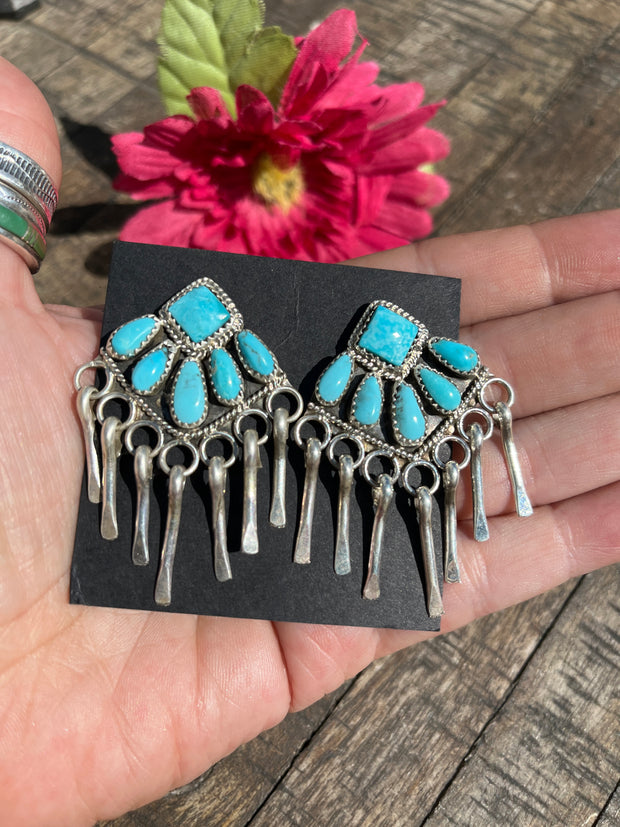 Blue XL Kingman Dangle Studs