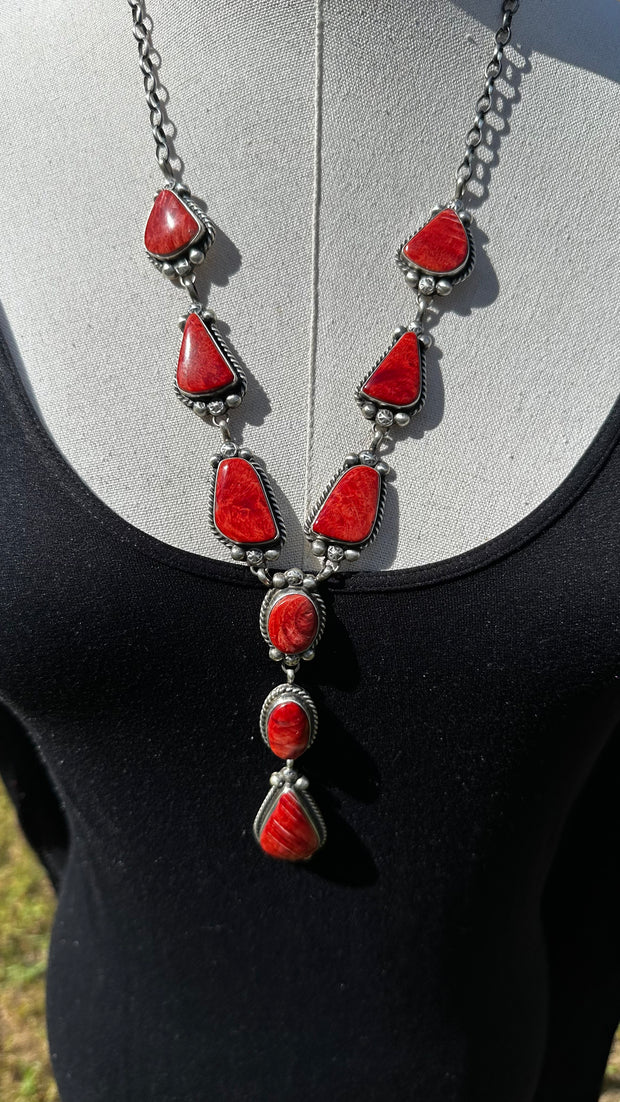 Red Spiny Lariat Set