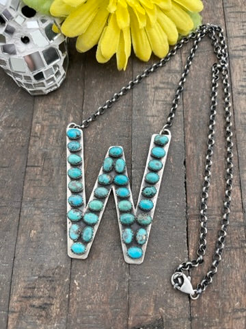 Custom Letter W Necklace